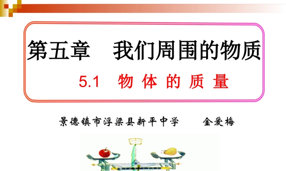 粤教物理八上《5.1. 物体的质量》[金老师]【市一等奖】优质课.ppt