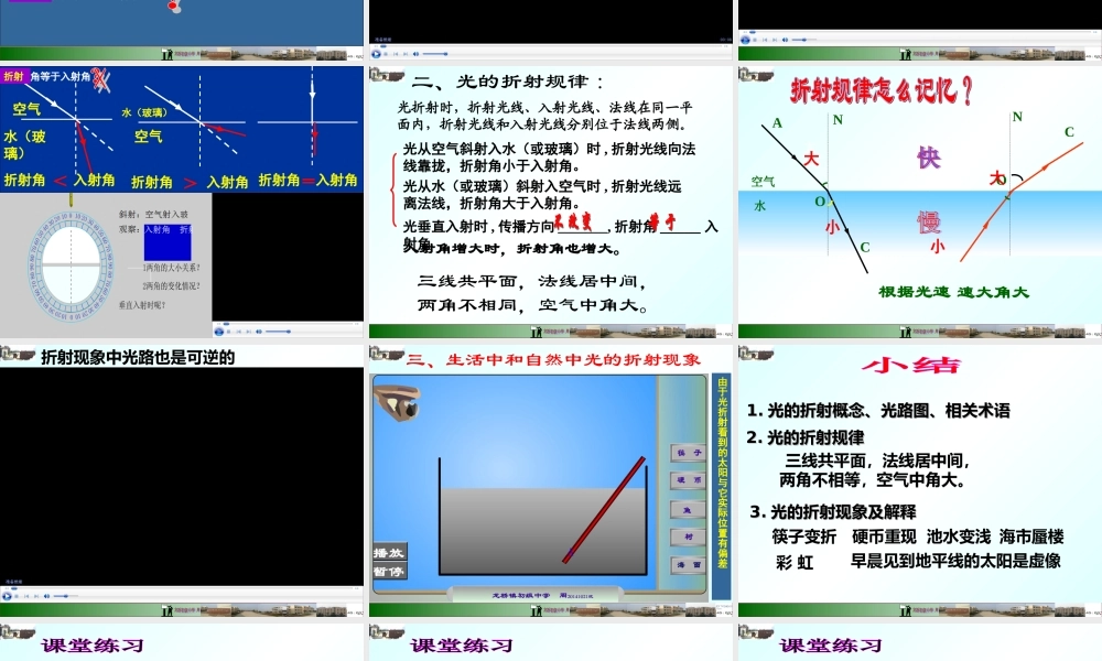 粤教物理八上《3.4. 探究光的折射规律》[周老师]【市一等奖】优质课.ppt