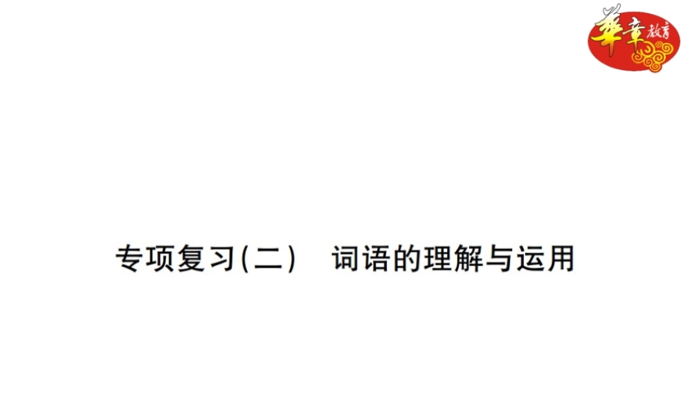 专项复习二 词语的理解与运用.ppt