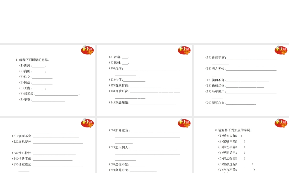 专项复习二 词语的理解与运用.ppt