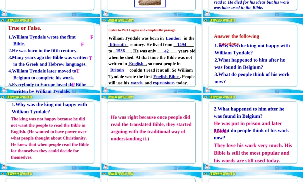 Unit 5 Nelson Mandela-a modern hero Listening课件.ppt