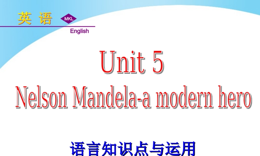 Unit 5 Nelson Mandela-a modern hero Language points课件.ppt