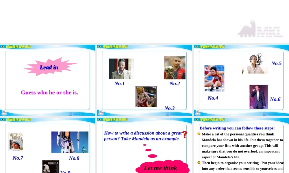 Unit 5 Nelson Mandela-a modern hero Writing课件.ppt