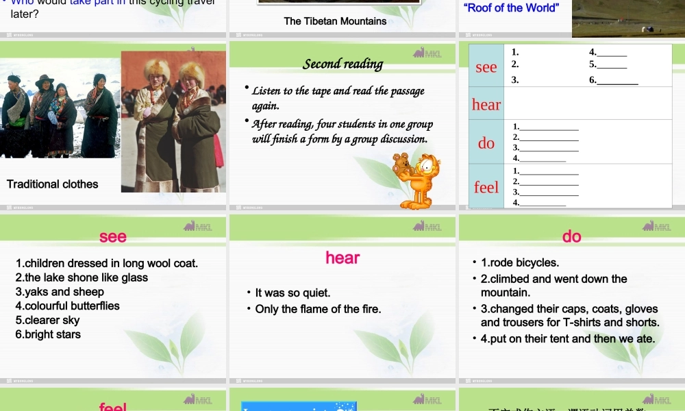 高一英语优质课件：Unit3 Travel journal-Using language（新人教版必修1）.ppt