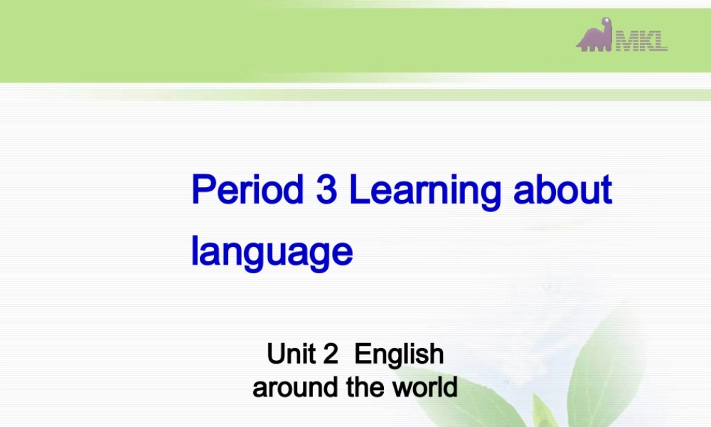 高一英语优质课件：Unit2 English around the world- Learning about languages（新人教版必修1）.ppt
