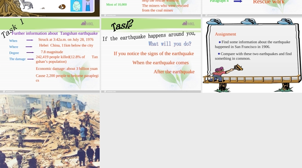 高一英语优质课件：Unit4 Earthquakes- Warming up（新人教版必修1）.ppt