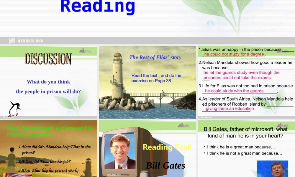 高一英语优质课件：Unit5 Nelson Mandela-a modern hero- Extensive reading（新人教版必修1）.ppt