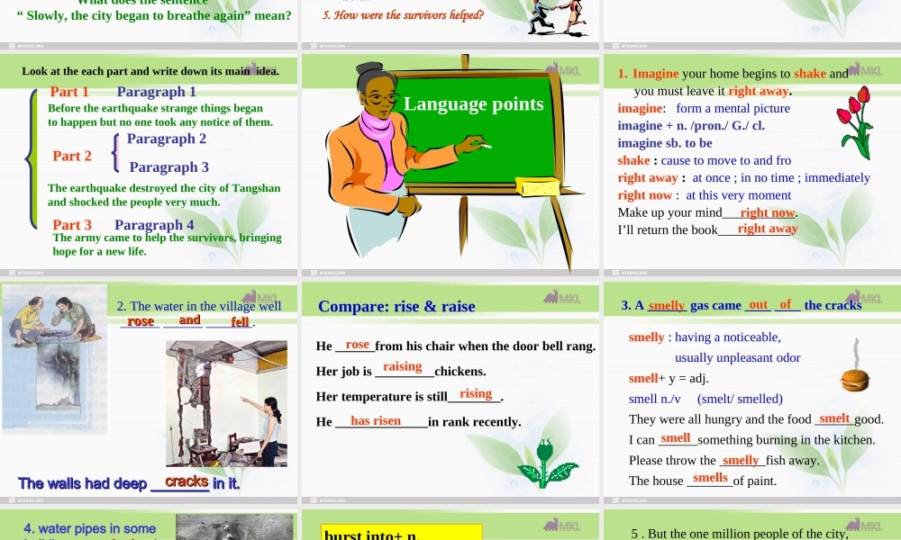 高一英语优质课件：Unit4 Earthquakes- Reading（新人教版必修1）.ppt