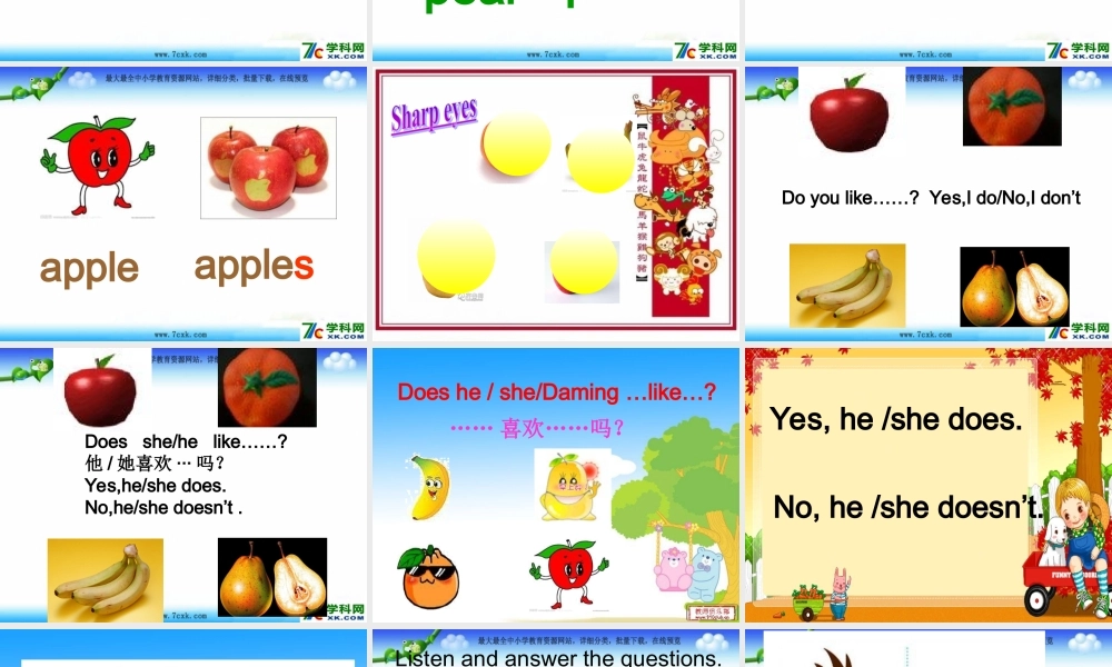 外研版（三起）三下Module 4《Unit 2 Does Lingling like oranges》ppt课件1(1).ppt