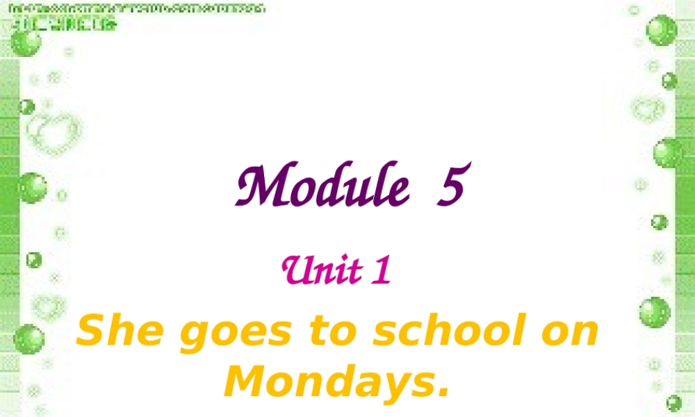 外研版（三起）三下Module 5《Unit 1 She goes to school on Mondays》ppt课件5(1).ppt