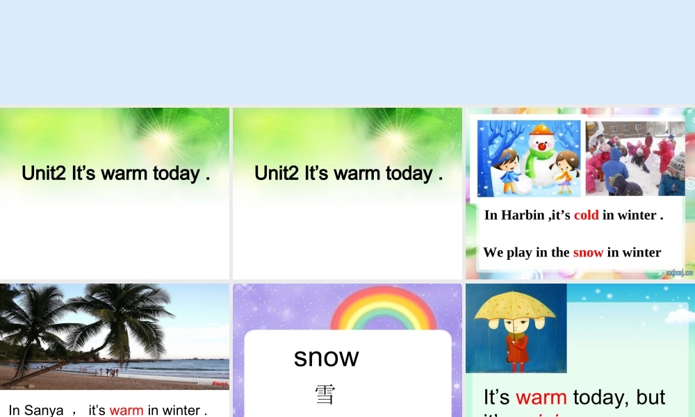 外研版（三起）三下Module 7《Unit 2 It’s warm today》ppt课件1(1).ppt