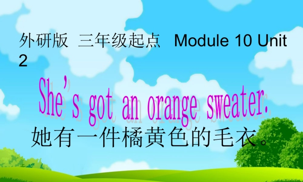 外研版（三起）三下Module 10《Unit 2 She’s got an orange sweater》ppt课件1(1).ppt