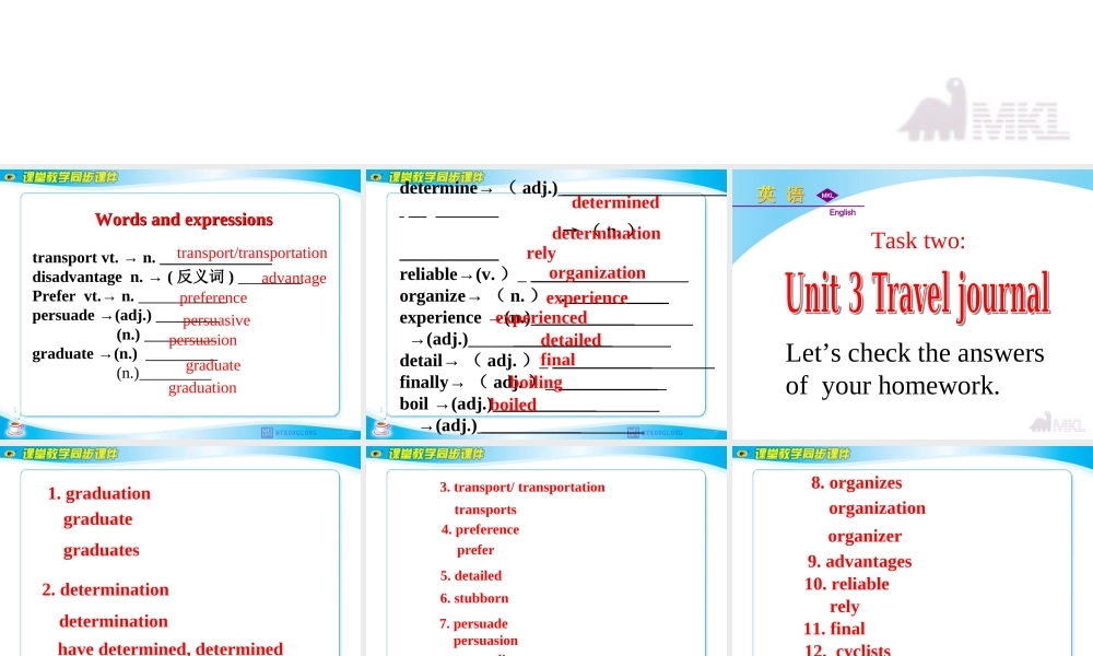 英语：Unit3《Travel journal》课件（2）（新人教版必修1）.ppt