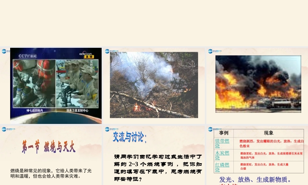 【倍速课时学练】九年级化学上册 第4章 第一节 燃烧与灭火课件 沪教版.ppt