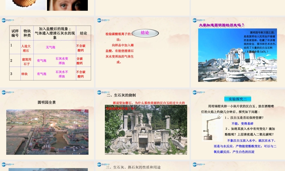 【倍速课时学练】九年级化学上册 第5章 第四节 石灰石的利用课件 沪教版.ppt