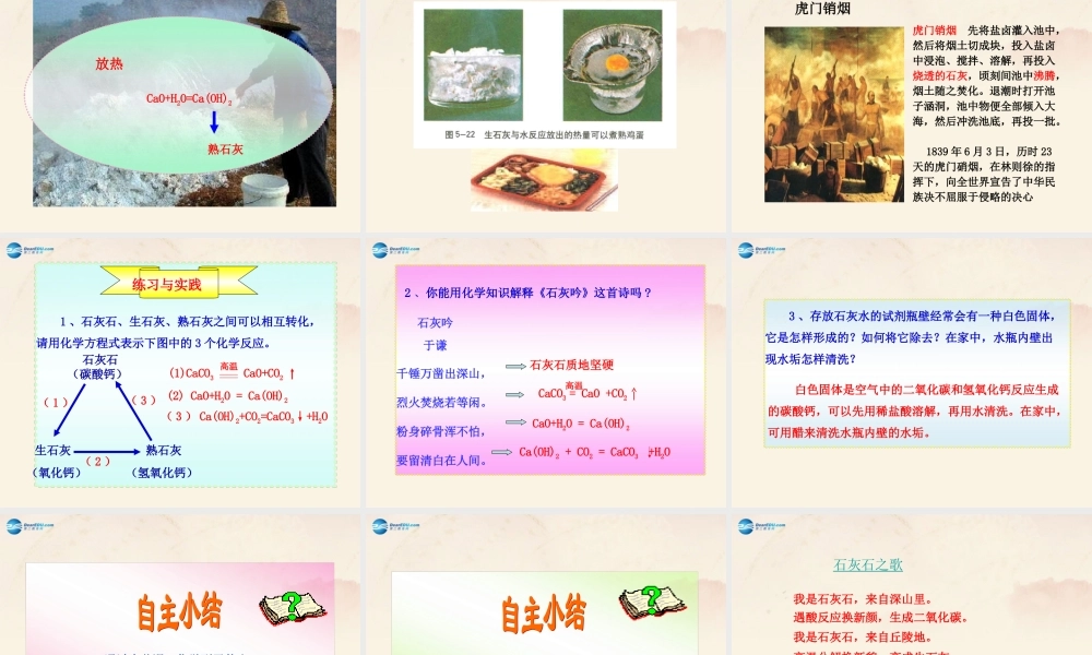 【倍速课时学练】九年级化学上册 第5章 第四节 石灰石的利用课件 沪教版.ppt