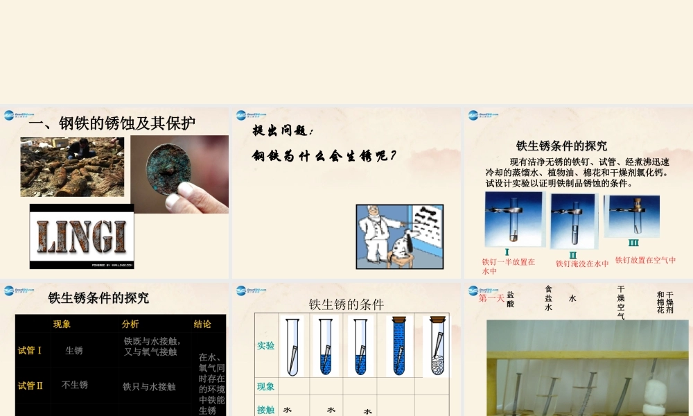 【倍速课时学练】九年级化学上册 第5章 第三节 金属的防护和回收课件 沪教版.ppt