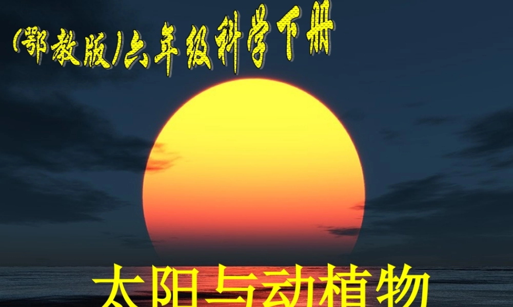 鄂教版小学科学六下《9.太阳与动植物》PPT课件[加微信jiaoxue5you九折优惠].ppt