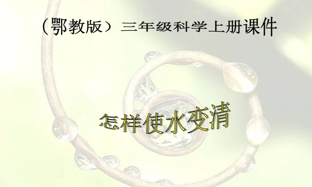 鄂教版小学科学三上《9怎样使水变清》PPT课件 (2).ppt