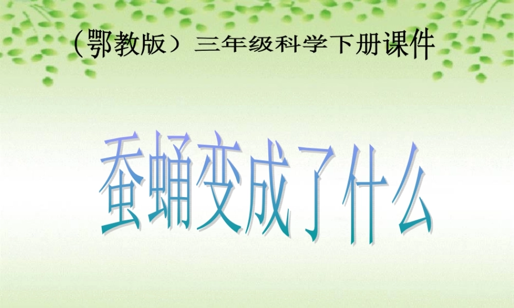 鄂教版小学科学三下《9.蚕蛹变成了什么》PPT课件(3).ppt