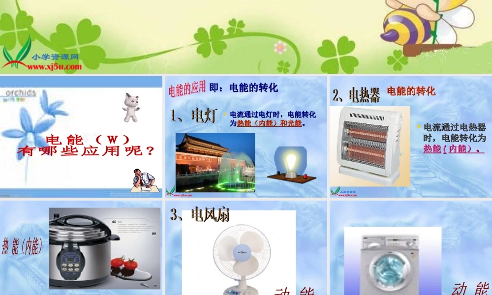 鄂教版小学科学三下《23.电能转化成了什么》PPT课件[加微信jiaoxue5you九折优惠].ppt