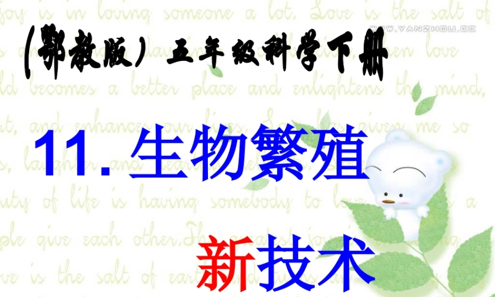 鄂教版小学科学五下《11.生物繁殖新技术》PPT课件[加微信jiaoxue5you九折优惠].ppt