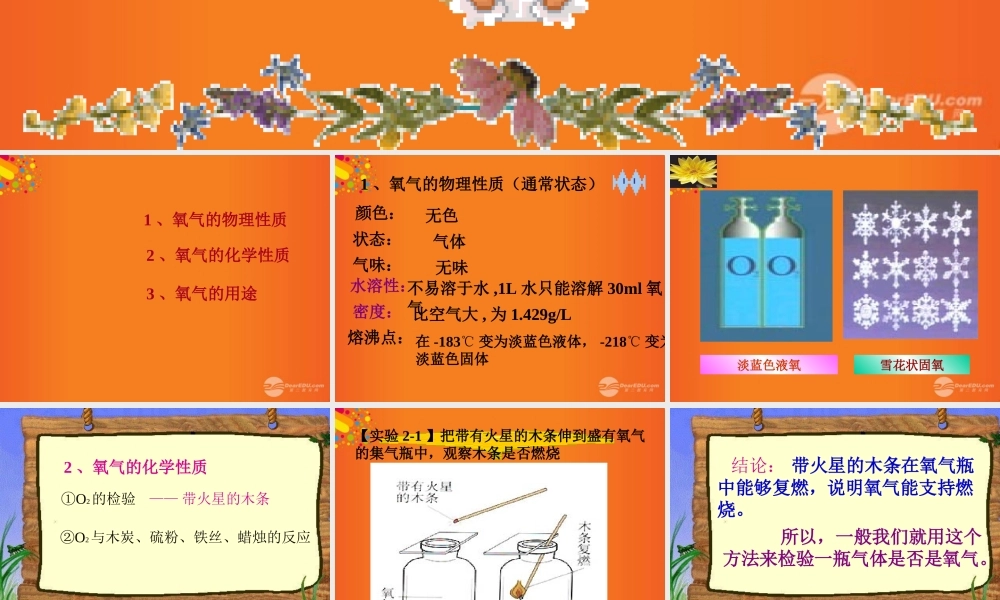 沪教初中化学九上《2第1节 性质活泼的氧气》PPT课件 (7).ppt