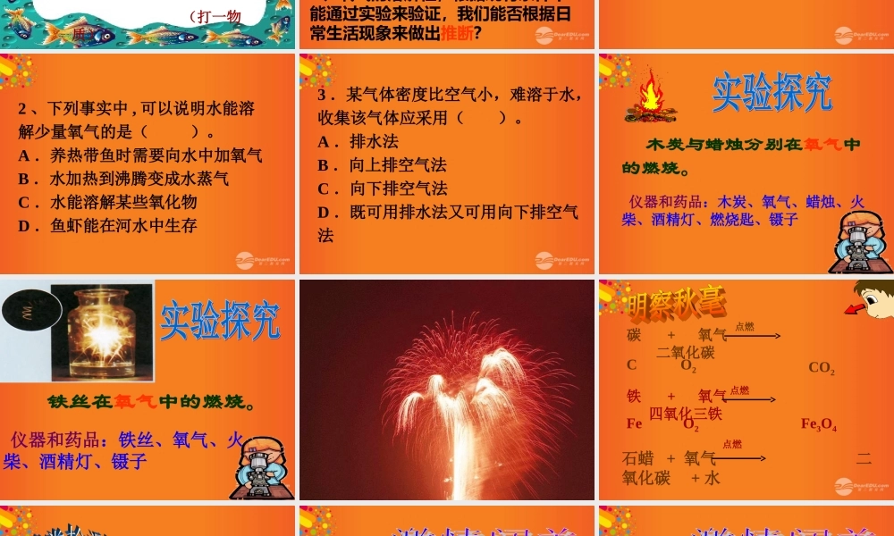 沪教初中化学九上《2第1节 性质活泼的氧气》PPT课件 (8).ppt