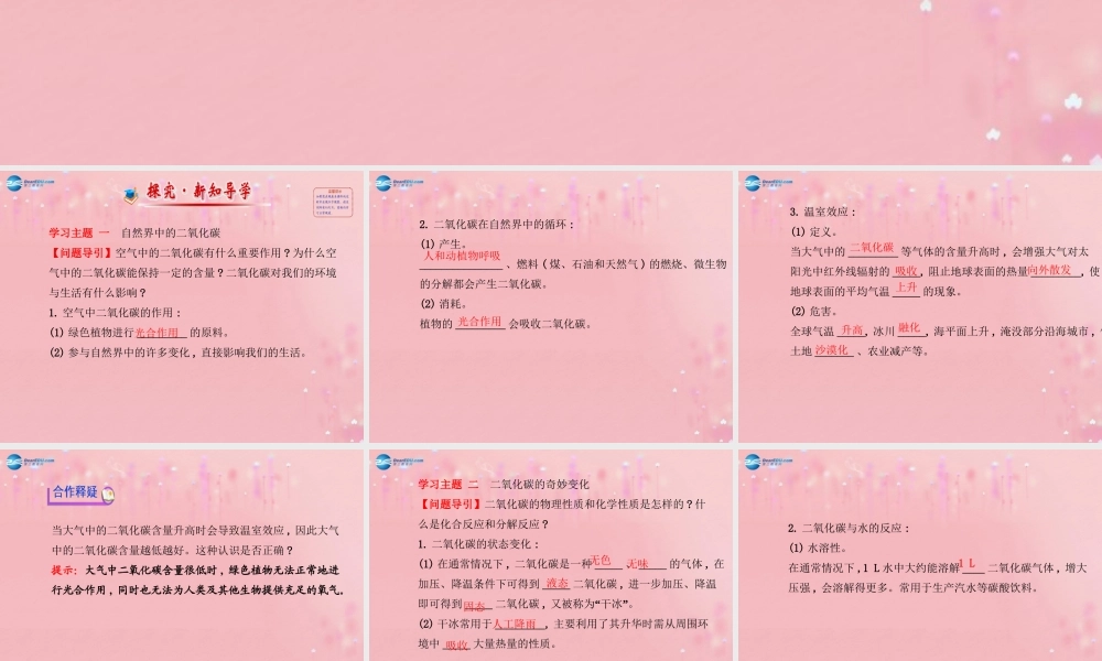 沪教初中化学九上《2第2节 奇妙的二氧化碳》PPT课件 (3).ppt