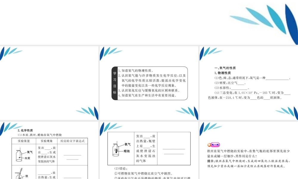 沪教初中化学九上《2第1节 性质活泼的氧气》PPT课件 (2).ppt