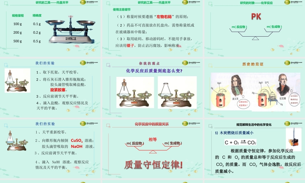 沪教初中化学九上《4第2节 化学反应中的质量关系》PPT课件 (2).ppt