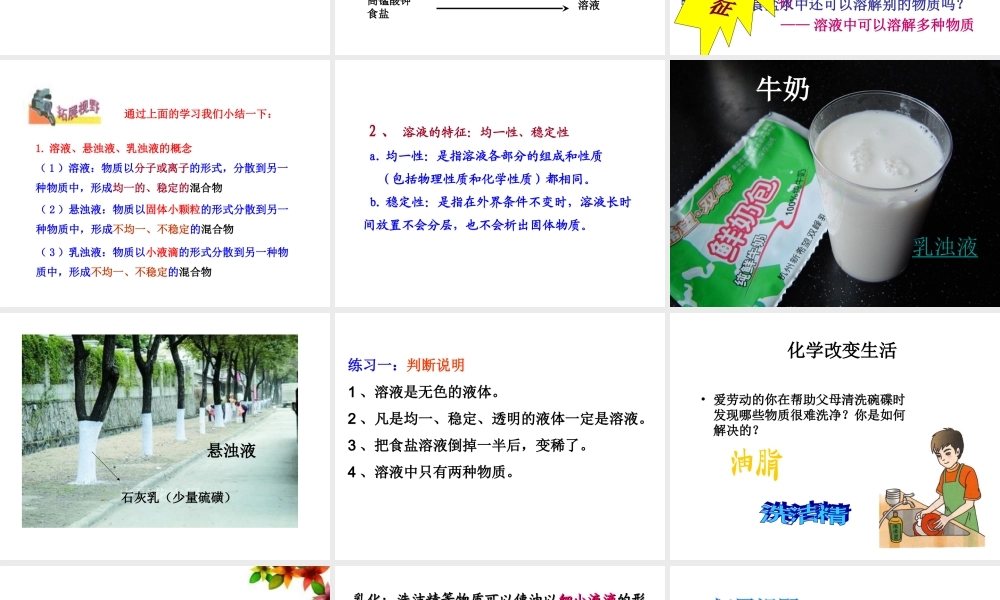 沪教初中化学九下《6第1节 物质在水中的分散》PPT课件.ppt