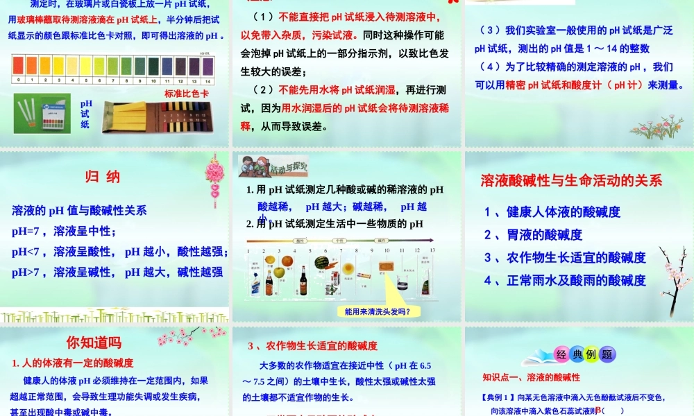 沪教初中化学九下《7第1节 溶液的酸碱性》PPT课件 (4).ppt