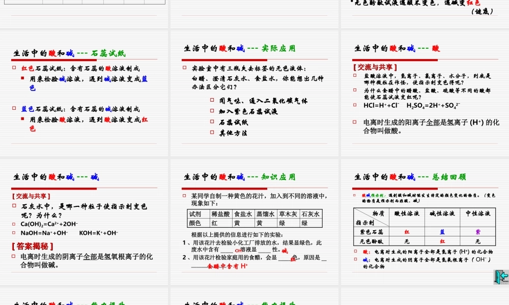 沪教初中化学九下《7第2节 常见的酸和碱》PPT课件 (1).ppt