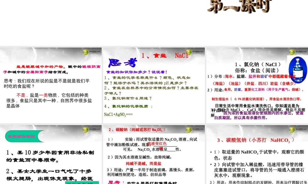 沪教初中化学九下《7第3节 几种重要的盐》PPT课件 (1).ppt