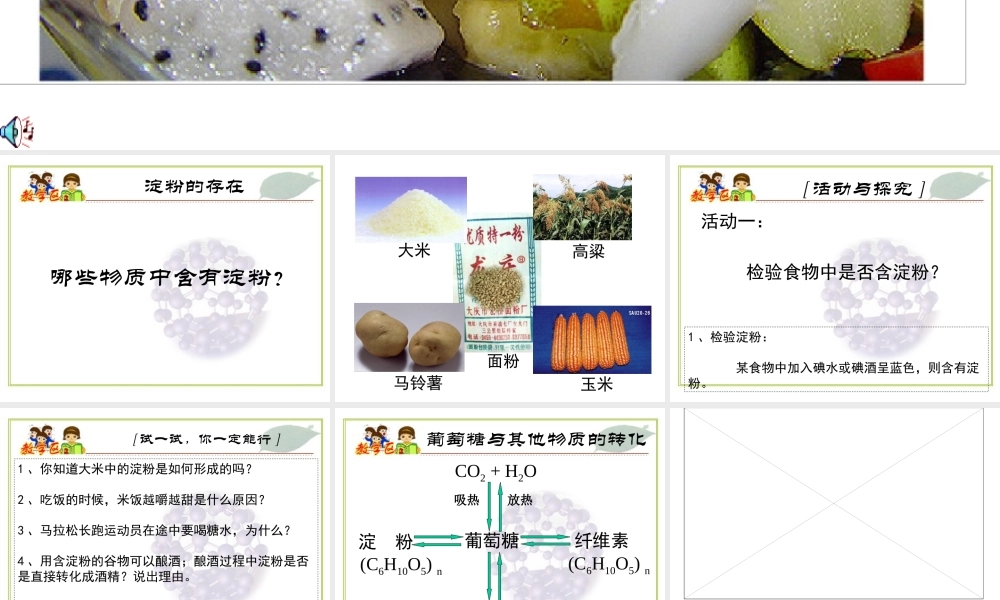 沪教初中化学九下《8第2节 淀粉 油脂》PPT课件 (2).ppt