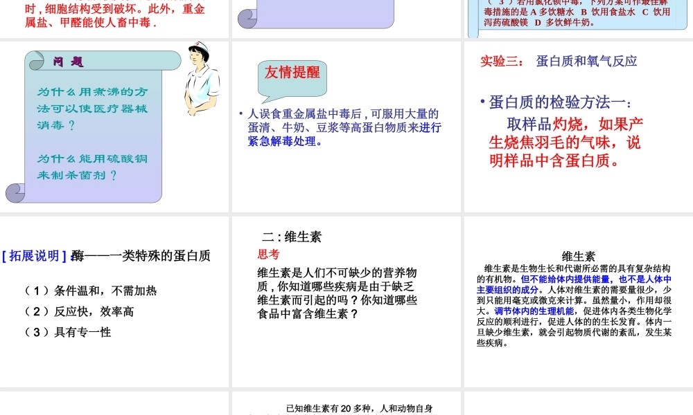 沪教初中化学九下《8第3节 蛋白质 维生素》PPT课件 (6).ppt