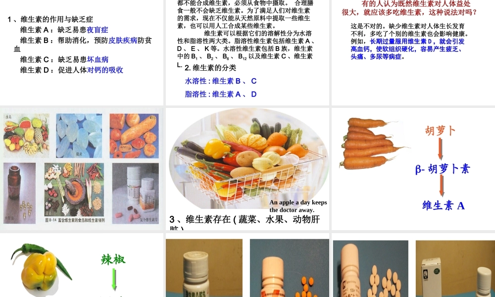 沪教初中化学九下《8第3节 蛋白质 维生素》PPT课件 (6).ppt