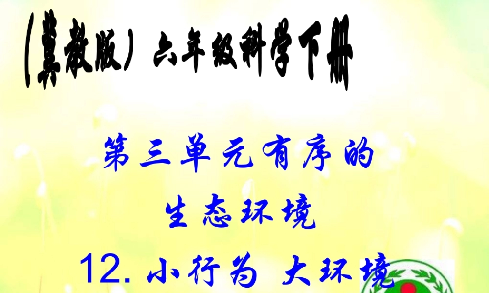 冀教小学科学六下册《12小行为大环境》PPT课件.ppt