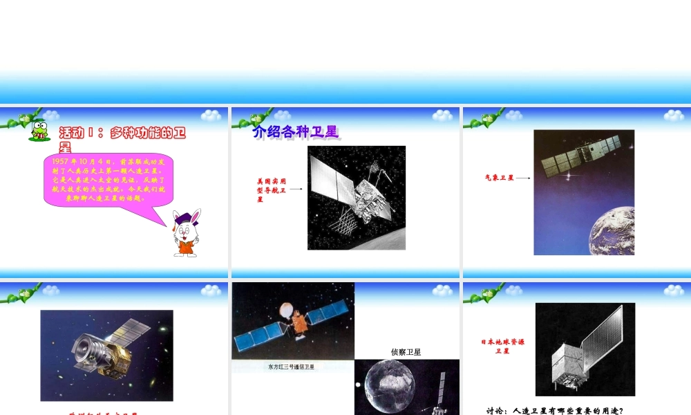 冀教小学科学六下册《15人造地球卫星》PPT课件.ppt
