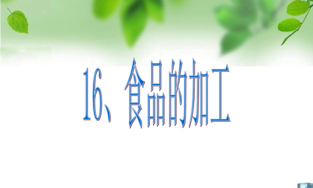 冀教小学科学三上册《16食品的加工》PPT课件.ppt