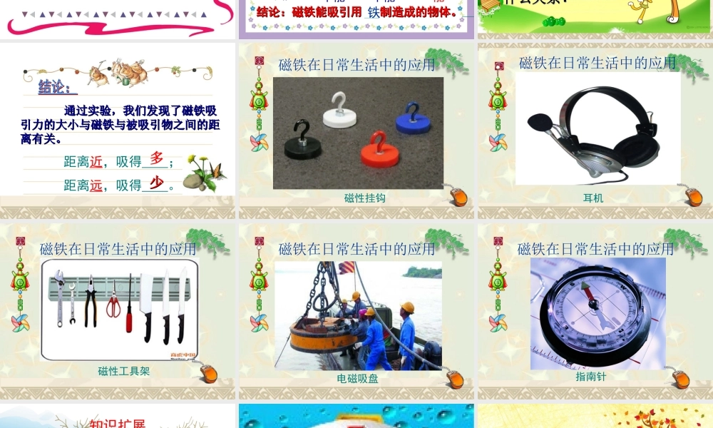 冀教小学科学三下册优质公开课《14磁铁的力量 》PTT课件.ppt