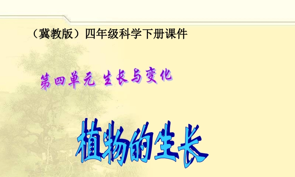 冀教小学科学四下册《12植物的生长 》PPT课件.ppt