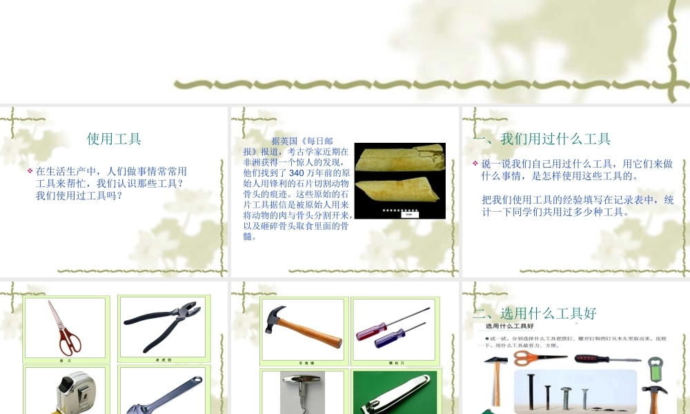 教科小学科学六上《1.1、使用工具》PPT课件(3)【加微信公众号 jiaoxuewuyou 九折优惠 qq 1119139686】.ppt