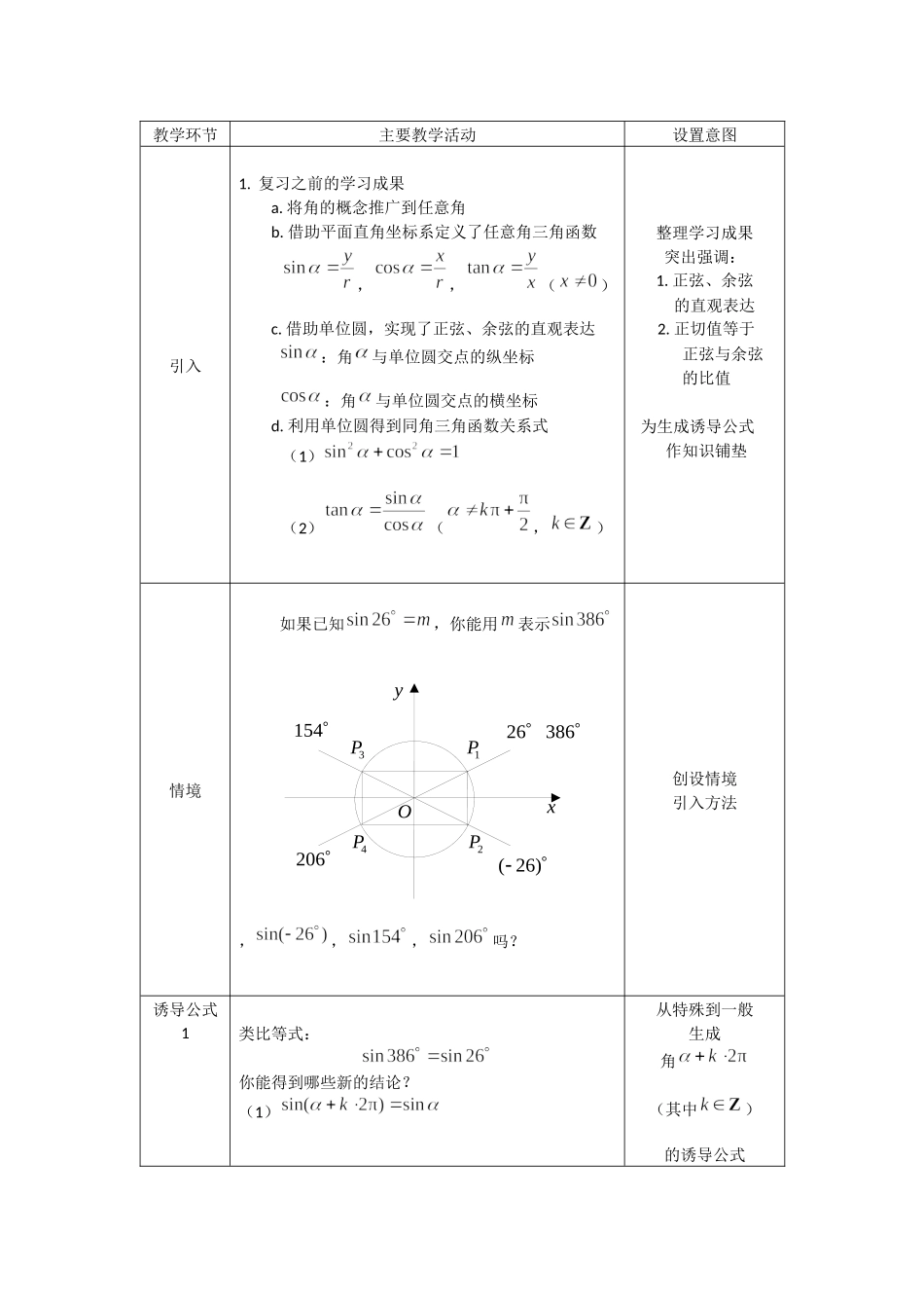 0512高一数学（人教B版）诱导公式（第一课时）-1教案【公众号悦过学习分享】.docx_第2页