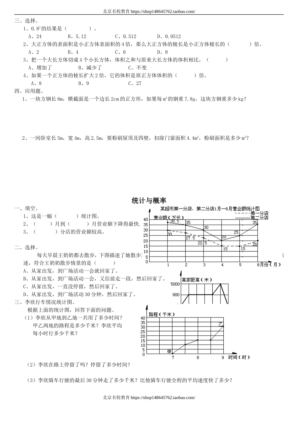 新人教版小学五年级下册数学第7单元折线统计图(www.haolaoshi.shop).doc_第3页