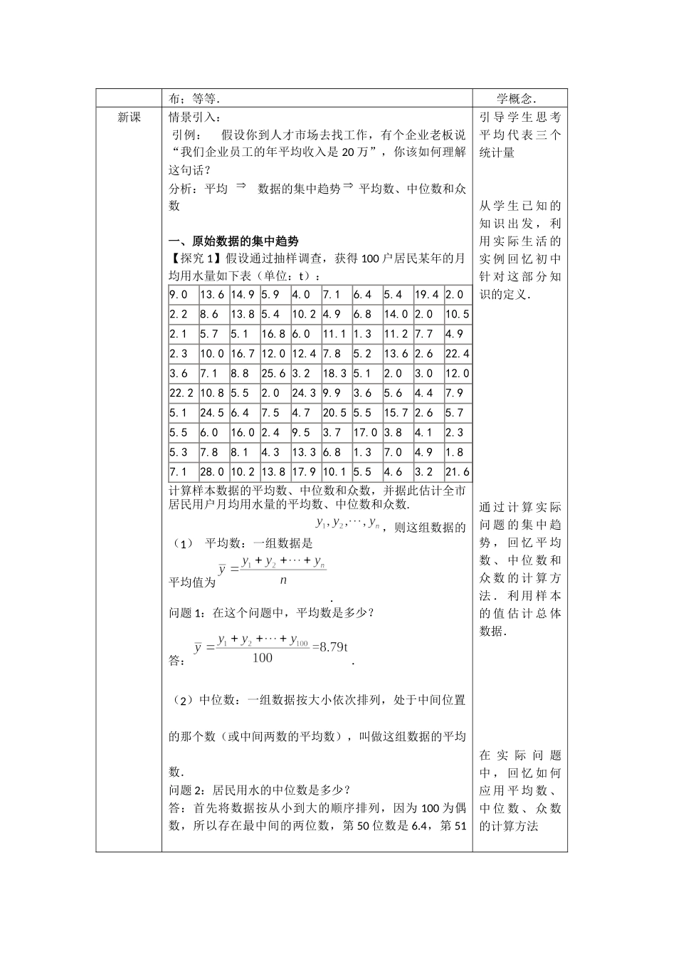 0623高一数学（人教A版）-总体集中趋势的估计 -1教案【公众号悦过学习分享】.docx_第2页