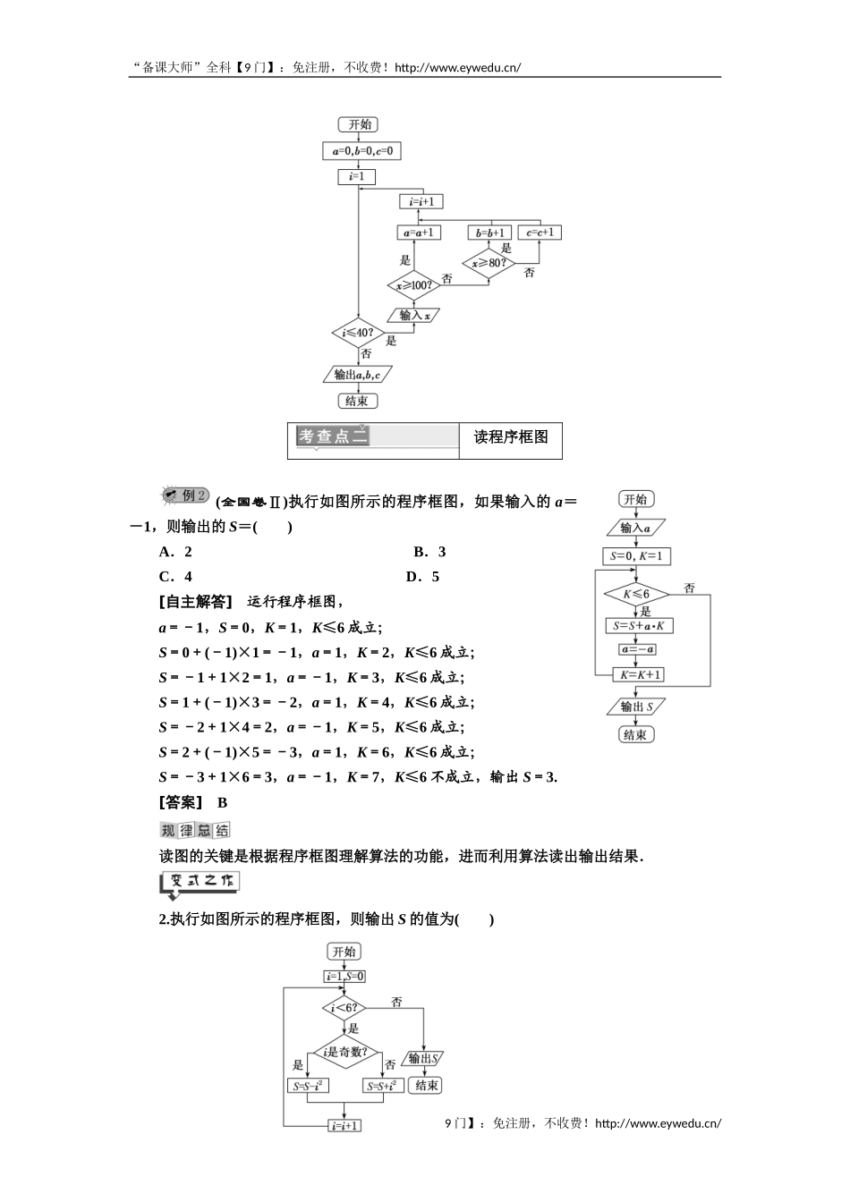 2019年数学新同步湘教版选修1-2讲义+精练：第6章 6．3 程序框图 Word版含解析数学备课大师【全免费】.doc_第3页