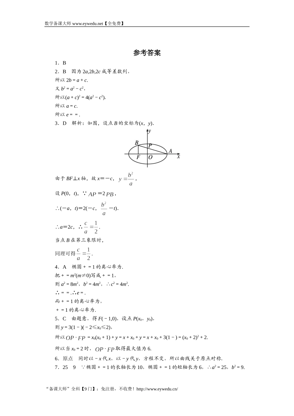 2016-2017学年高二数学湘教版选修1-1同步练习：2.1.2　椭圆的简单几何性质 Word版含解析.doc_第2页