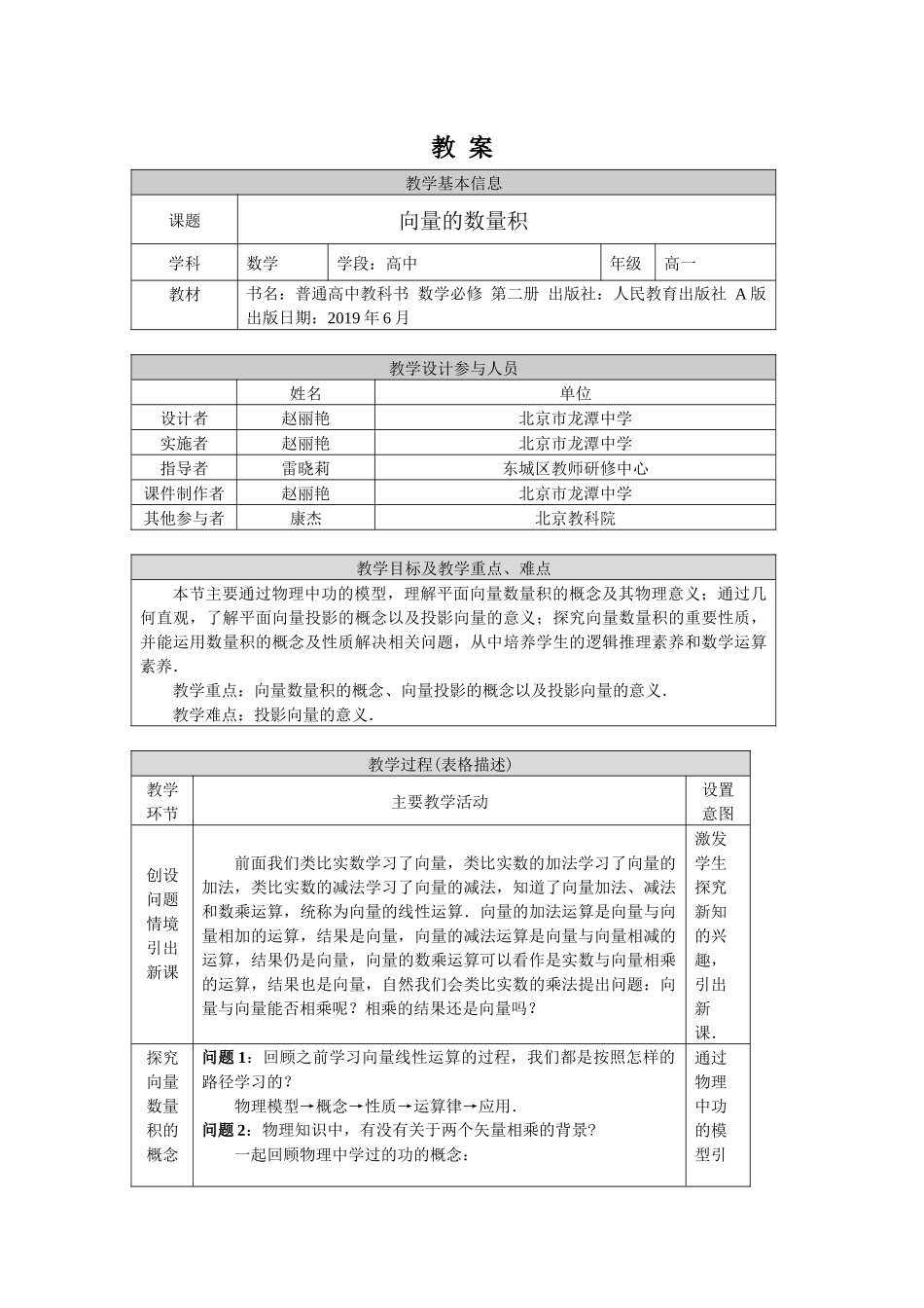 0512高一数学（人教A版）向量的数量积-1教案【公众号悦过学习分享】.docx_第1页